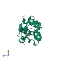 PDB entry 3aw6 coloured by chain, side view.