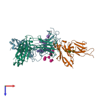 PDB entry 3ay4 coloured by chain, top view.