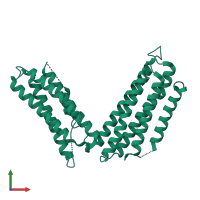 PDB entry 3ay5 coloured by chain, front view.