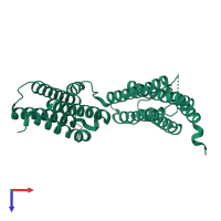 PDB entry 3ay5 coloured by chain, top view.
