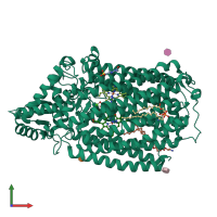 PDB entry 3ayf coloured by chain, front view.