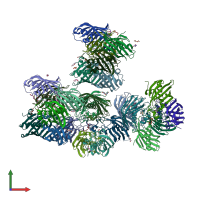 PDB entry 3az8 coloured by chain, front view.