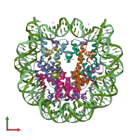 PDB entry 3azi coloured by chain, front view.