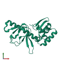 PDB entry 3b02 coloured by chain, front view.