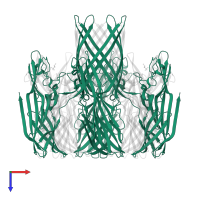 Leukocidin/Hemolysin toxin domain-containing protein in PDB entry 3b07, assembly 1, top view.