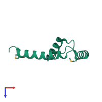 PDB entry 3b09 coloured by chain, top view.
