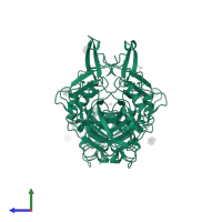 Carbonic anhydrase 1 in PDB entry 3b1b, assembly 1, side view.