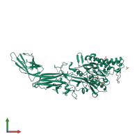 PDB entry 3b1u coloured by chain, front view.