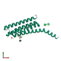 PDB entry 3b29 coloured by chain, front view.