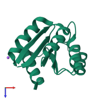 PDB entry 3b2n coloured by chain, top view.