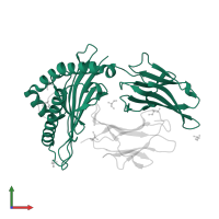 HLA class I histocompatibility antigen, B alpha chain in PDB entry 3b3i, assembly 1, front view.