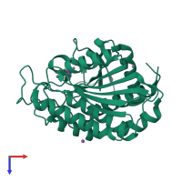 PDB entry 3b3w coloured by chain, top view.