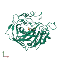 PDB entry 3b4f coloured by chain, front view.