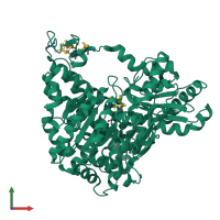 PDB entry 3b53 coloured by chain, front view.