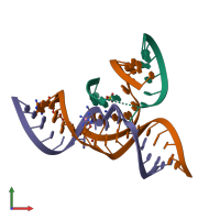 PDB entry 3b58 coloured by chain, front view.