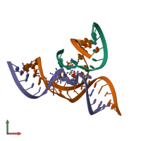 PDB entry 3b5s coloured by chain, front view.