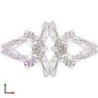 PDB entry 3b5w coloured by chain, front view.