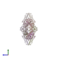 PDB entry 3b5w coloured by chain, side view.