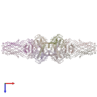 PDB entry 3b5w coloured by chain, top view.