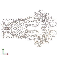 PDB entry 3b5x coloured by chain, front view.