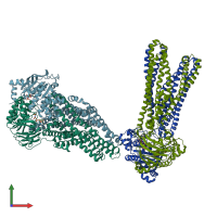 PDB entry 3b60 coloured by chain, front view.