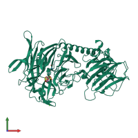 PDB entry 3b69 coloured by chain, front view.
