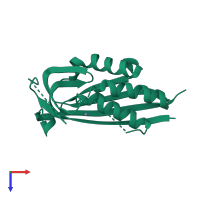 PDB entry 3b6n coloured by chain, top view.