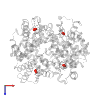 OXYGEN MOLECULE in PDB entry 3b75, assembly 1, top view.