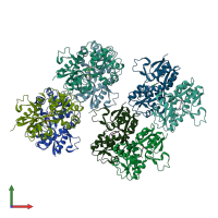 PDB entry 3b7d coloured by chain, front view.