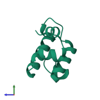 PDB entry 3b7h coloured by chain, side view.