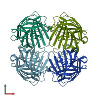 PDB entry 3b7m coloured by chain, front view.