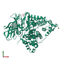 PDB entry 3b7s coloured by chain, front view.