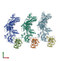 PDB entry 3b82 coloured by chain, front view.