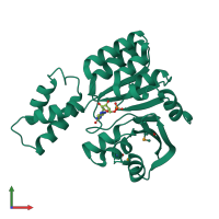 PDB entry 3b89 coloured by chain, front view.