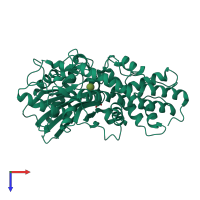 PDB entry 3b8a coloured by chain, top view.