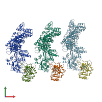 PDB entry 3b8h coloured by chain, front view.