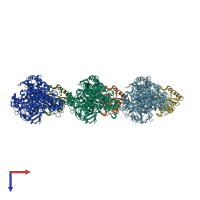 PDB entry 3b8h coloured by chain, top view.