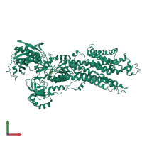 PDB entry 3b9b coloured by chain, front view.