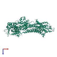 PDB entry 3b9b coloured by chain, top view.