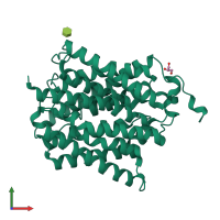 PDB entry 3b9w coloured by chain, front view.