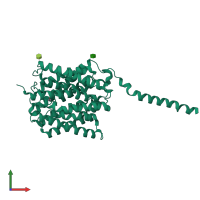 PDB entry 3b9y coloured by chain, front view.