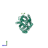 PDB entry 3b9y coloured by chain, side view.