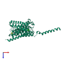 PDB entry 3b9y coloured by chain, top view.