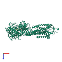 PDB entry 3ba6 coloured by chain, top view.