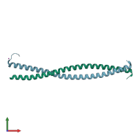 PDB entry 3bas coloured by chain, front view.