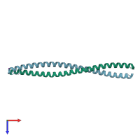 PDB entry 3bas coloured by chain, top view.