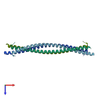 PDB entry 3bat coloured by chain, top view.