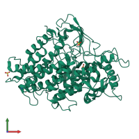 PDB entry 3bb0 coloured by chain, front view.