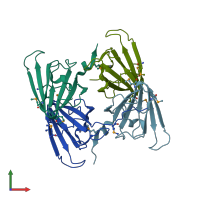 PDB entry 3bb6 coloured by chain, front view.