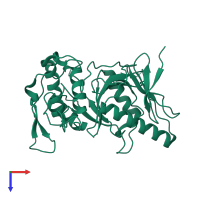 PDB entry 3bb7 coloured by chain, top view.